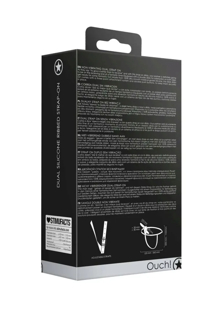 ouch-dual-silicone-ribbed-strap-on-adjustable-black