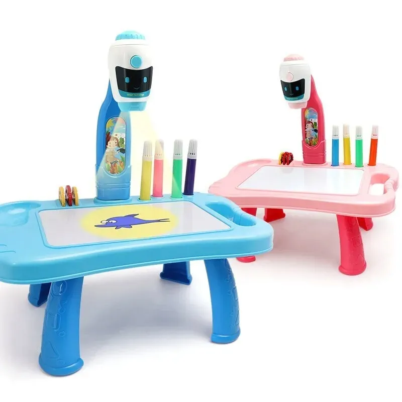 mini-projektor-robot-stolik-2w1-akcesoria-niebieski-stan-nowy