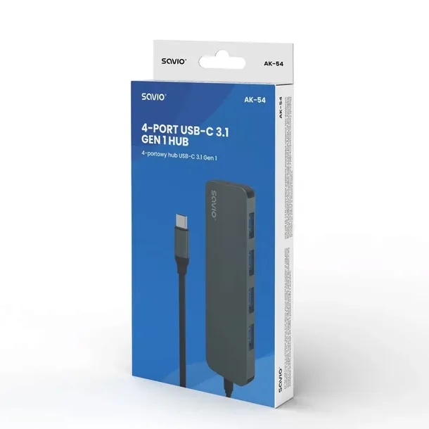 savio-ak-54-hub-usb-c-4-x-usb-a-szary-stan-opakowania-oryginalne