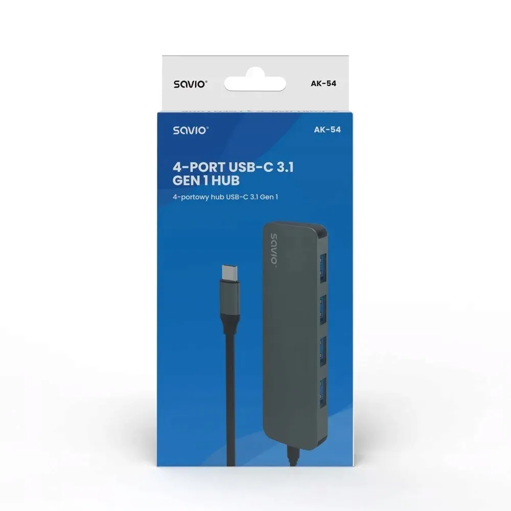 savio-ak-54-hub-usb-c-4-x-usb-a-szary