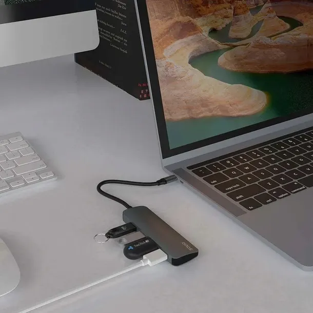 savio-ak-54-hub-usb-c-4-x-usb-a-szary-stan-nowy-zastosowanie-dysk