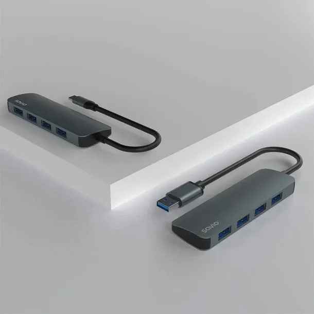 savio-ak-54-hub-usb-c-4-x-usb-a-szary-stan-nowy-dlugosc-0-15-m