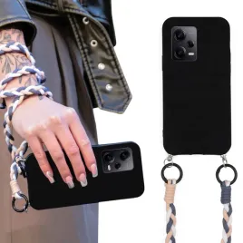 etui-do-xiaomi-redmi-note-12-5g-czarny-mat-plecione-trend-minimalistyczne