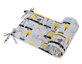 uniwersalny-ochraniacz-do-lozeczka-zwierzatka-w-autkach-szare