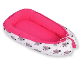 kokon-niemowlecy-dwustronny-kojec-otulacz-premium-bobono-zebry-rozowe