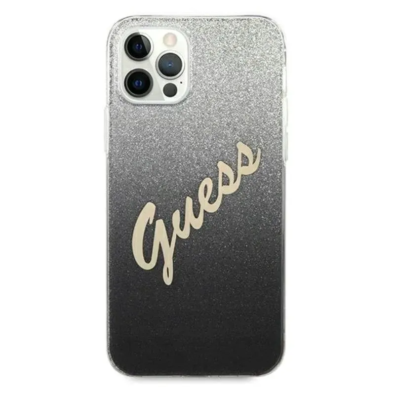 guess-glitter-gradient-script-etui-iphone-12-pro-max-czarny