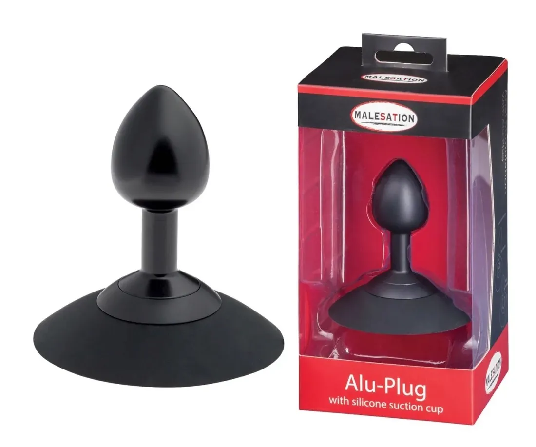 malesation-alu-plug-with-suction-cup-small-black