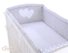 ochraniacz-uniwersalny-xxl-serduszka-biale-grochy-na-szarym