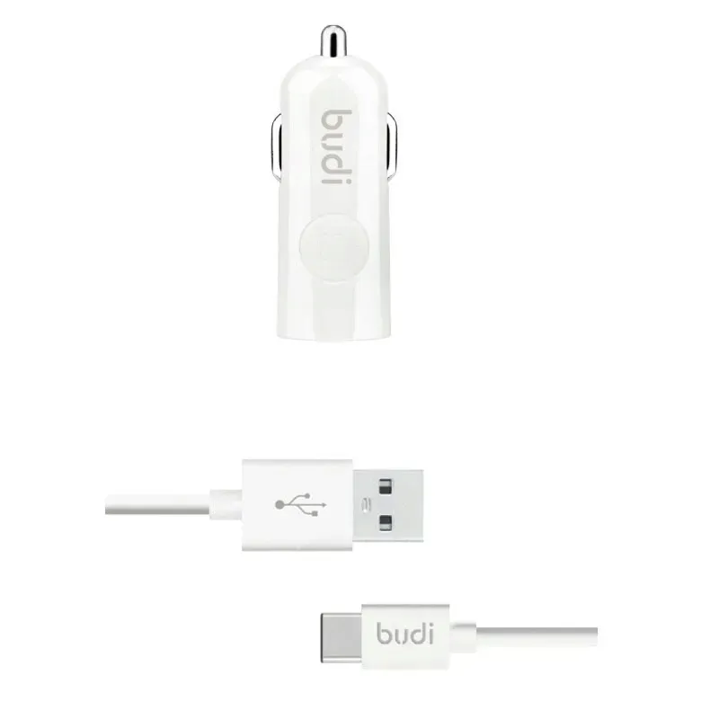 budi-ladowarka-samochodowa-usb-kabel-usb-c-bialy