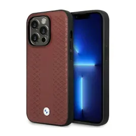bmw-leather-diamond-pattern-magsafe-etui-iphone-14-pro-burgundowy