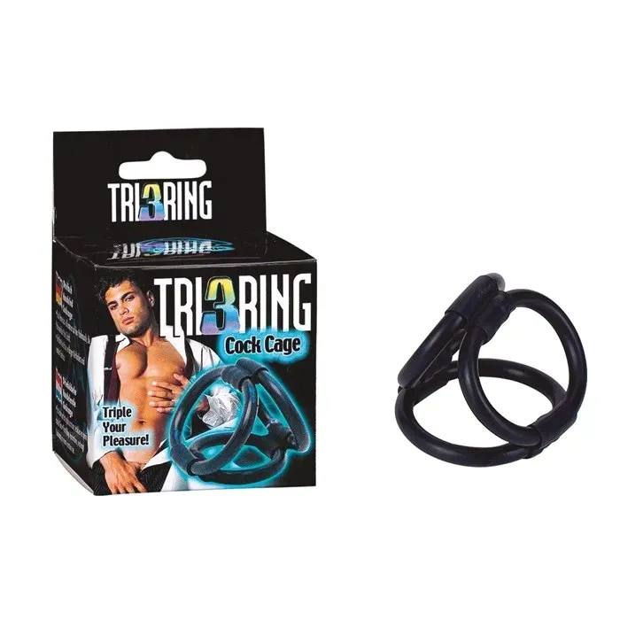 pierscien-tri-ring-cock-cage-black