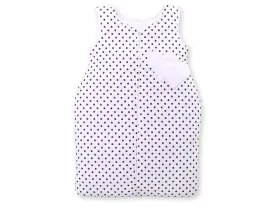 spiworek-niemowlecy-wiszace-serduszka-czarne-grochy-na-bialym-tle