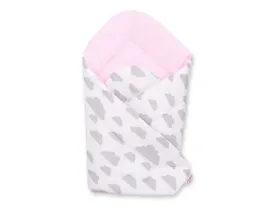 rozek-dla-niemowlat-miekki-chmurki-szare-rozowy