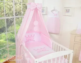 baldachim-z-tkaniny-korony-rozowe