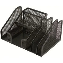 przybornik-na-biurko-6-komor-metalowy-czarny-q-con