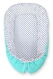 kokon-niemowlecy-dwustronny-kojec-otulacz-premium-bobono-groszki-mietowe