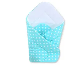 rozek-miekki-biale-grochy-na-turkusie