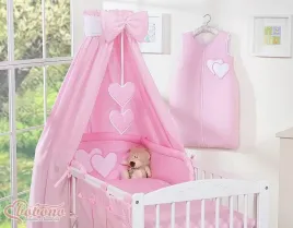 baldachim-z-tkaniny-serduszka-rozowe