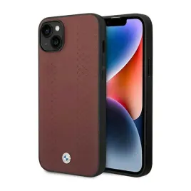 bmw-leather-diamond-pattern-etui-iphone-14-burgundowy