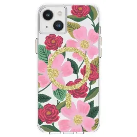 rifle-paper-clear-magsafe-etui-iphone-14-plus-zdobione-zlotem-rose-garde