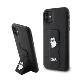 karl-lagerfeld-gripstand-saffiano-choupette-pins-etui-iphone-11-czarny