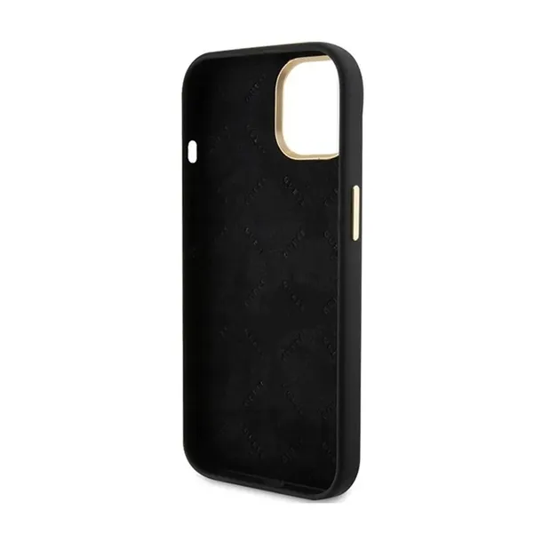 guess-silicone-script-metal-logo-and-frame-etui-iphone-15-czarny-stan-opakowania-oryginalne