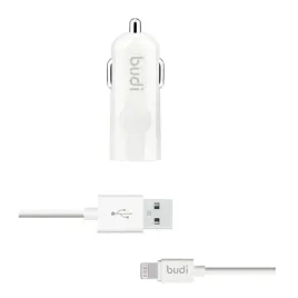 budi-ladowarka-samochodowa-usb-kabel-lightning-bialy