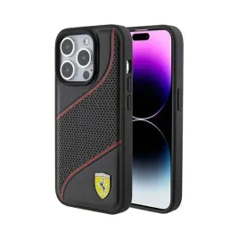 ferrari-perforated-waves-metal-logo-etui-iphone-15-pro-czarny