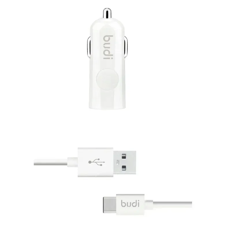 budi-ladowarka-samochodowa-usb-kabel-usb-c-bialy