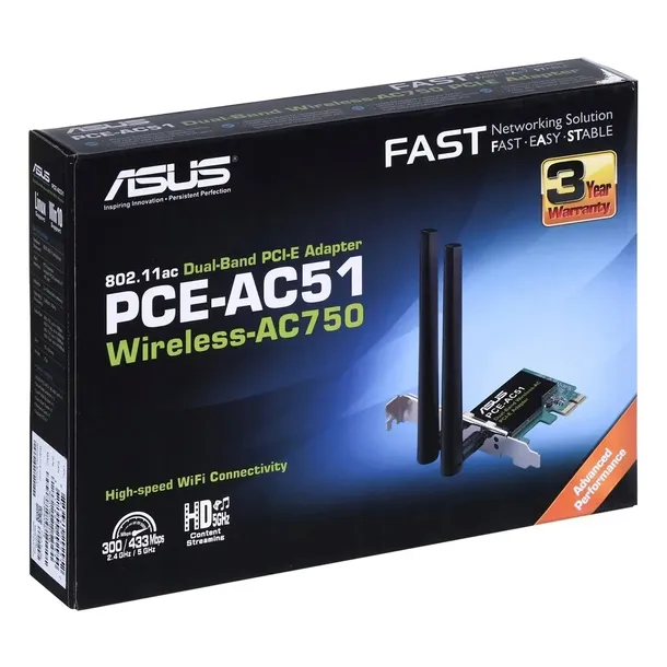 karta-sieciowa-asus-pce-ac51-pci-e-standard-pracy-bezprzewodowej-802-11ac-wi-fi-5-802-11n-wi-fi-4-802-11g-802-11b-802-11a