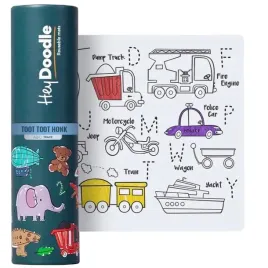 hey-doodle-mata-silikonowa-do-wielokrotnego-malowana-kolorowania-a4-pojazdy