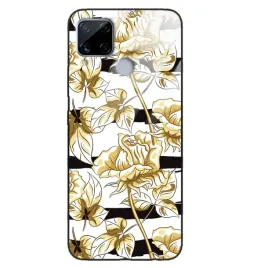 etui-glass-black-do-realme-c15-kwiatowy-roslinny-tropikany-pattern-wiele-wz