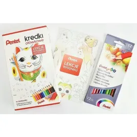 kredki-olowkowe-pentel-lekcje-rysunku-12-kolorow