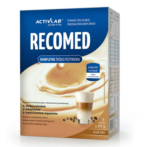 RECOMED o smaku latte Żywność medyczna ACTIVLAB 6 x 65 g