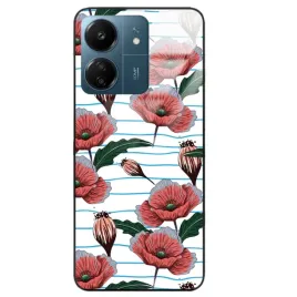 etui-glass-black-do-xiaomi-redmi-13c-kwiatowy-roslinny-tropikany-pattern-wz