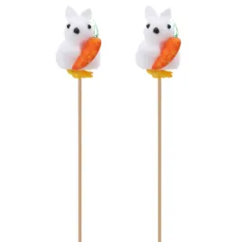 biale-flokowane-zajaczki-kroliczki-wielkanocne-na-drewnianym-piku-2-szt