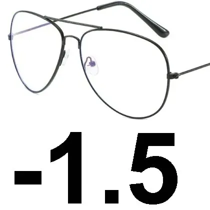 OKULARY KOREKCYJNE MINUSY PILOTKI CZARNE -1.5