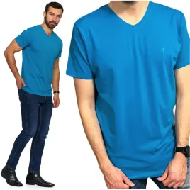 t-shirt-meski-krotki-rekaw-dekolt-v-turkusowy-xl