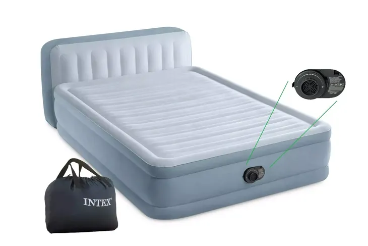 Materac do spania 152x236x86 cm z wbudowaną pompką i wezgłowiem Intex 64450