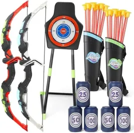 deao-zestaw-lukow-dla-dzieci-led-20-strzalek-z-przyssawkami-zielony