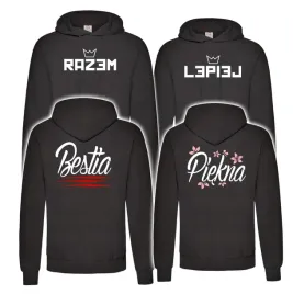 bluzy-z-kapturem-dla-par-pary-prezent-bluzy-piekna-i-bestia-komplet-x2