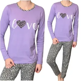 pizama-damska-bawelniana-dlugie-spodnie-rekaw-fiolet-love-panterka-xl