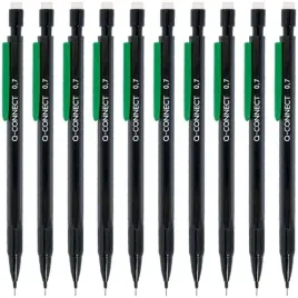 olowek-automatyczny-z-gumka-0-7-mm-3-grafity-hb-czarny-q-connect-10-sztuk