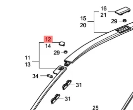zaslepka-relingu-przednia-prawa-honda-cr-v-73153swa003-73153-swa-003