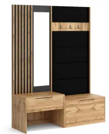 garderoba-do-przedpokoju-z-lustrem-i-panelami-tapicerowanymi