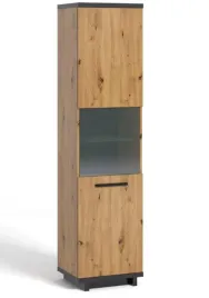 witryna-wysoka-z-przeszklona-polka-kolor-dab-artisan-czarny