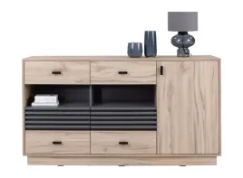 komoda-155-85-40-polki-szuflady-dab-estana-jasny-antracyt-lamele