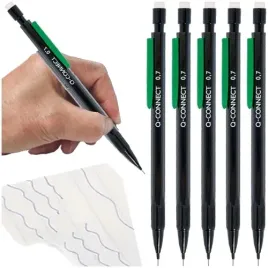 olowek-automatyczny-z-gumka-0-7-mm-3-grafity-hb-czarny-q-connect-5-sztuk