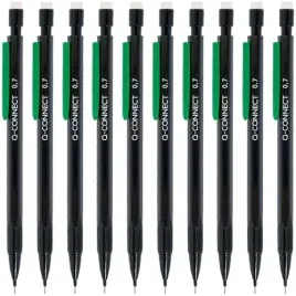 olowek-automatyczny-z-gumka-0-7-mm-3-grafity-hb-czarny-q-connect-10-sztuk