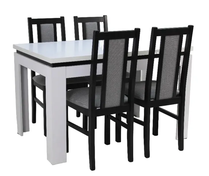 STÓŁ rozkładany 80x120/160cm +4x KRZESŁO DREWNIANE B-14 opcje kolorystyczne